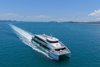 Wahana Virendra Cantika fast ferry crossing open water