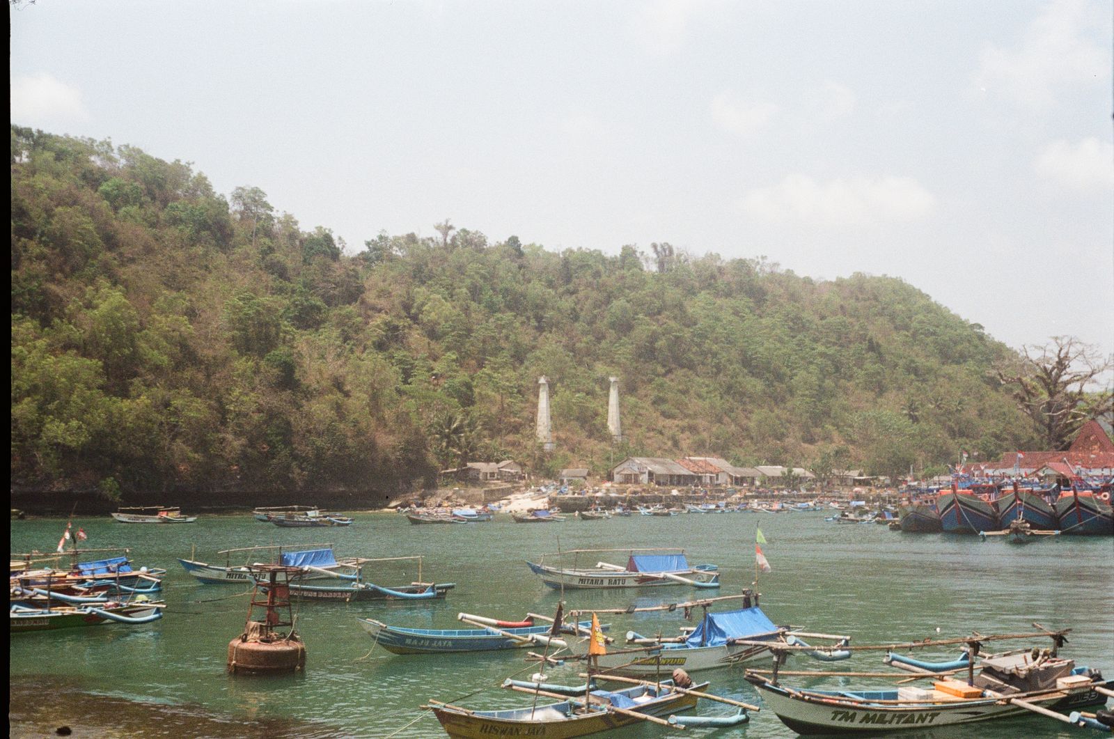 Boats waiting at a Bali harbour
