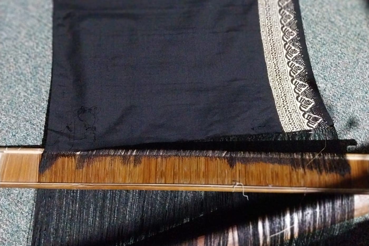 Finished songket cloth on a traditional handloom